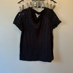 Brooks Brothers Red Fleece Cotton Lace Sleeve Top XS Navy